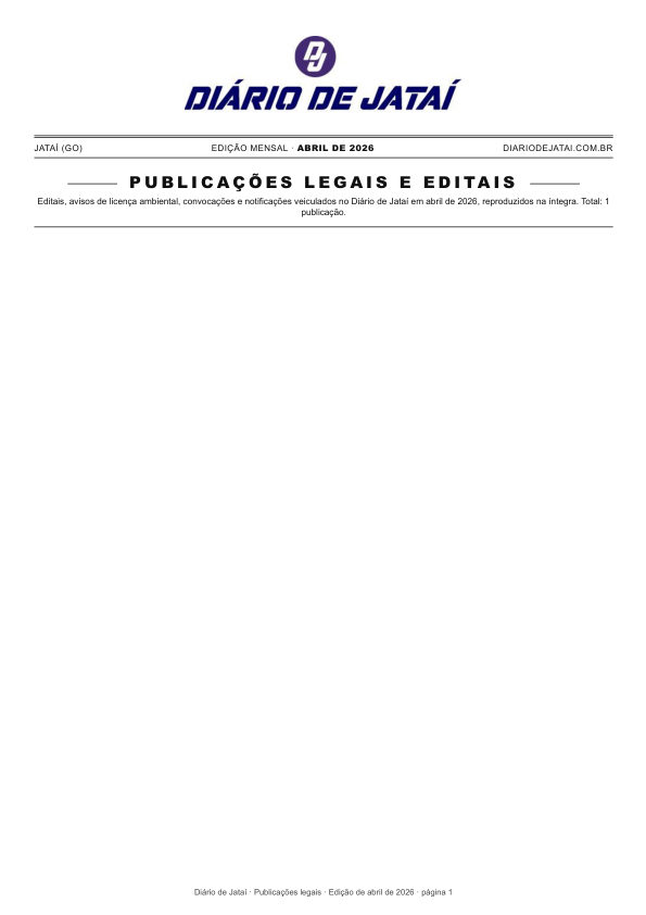 Primeira página da edição de Abril de 2026